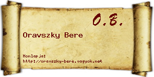 Oravszky Bere névjegykártya